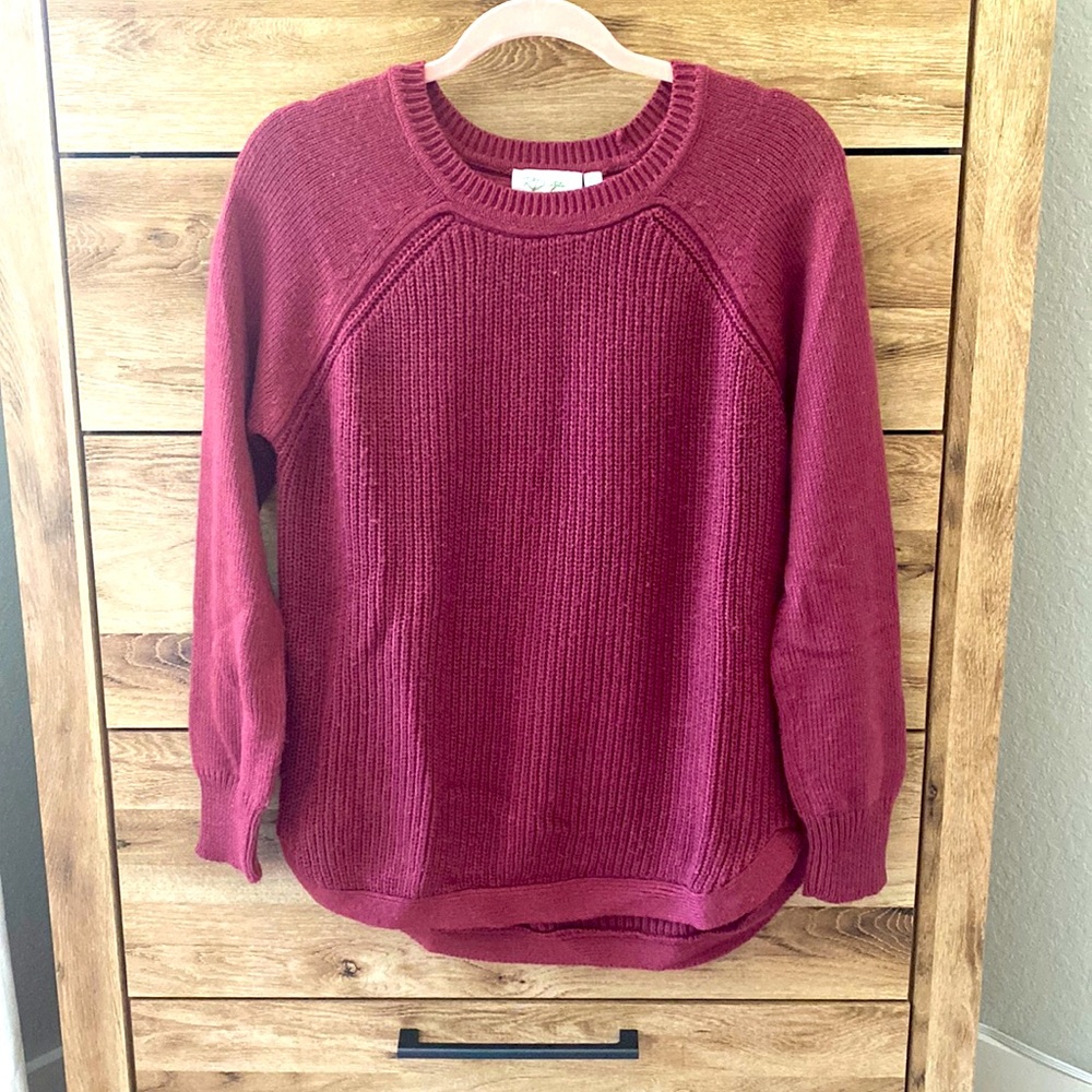 RD Style - Rowca Cotton Blend Crew Neck Sweater - Burgundy - Medium